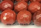 CRE361 15 inches 8mm faceted round red jasper beads wholesale