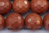 CRE366 15 inches 10mm faceted round red jasper beads