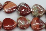 CRE42 15.5 inches 20*20mm heart red jasper beads wholesale