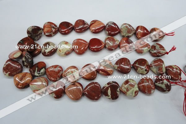 CRE42 15.5 inches 20*20mm heart red jasper beads wholesale