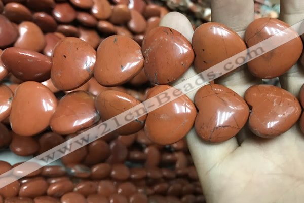 CRE67 15.5 inches 20*23mm heart red jasper beads wholesale