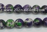 CRF04 15.5 inches 10mm round dyed rain flower stone beads wholesale