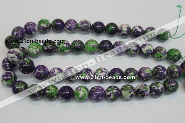 CRF07 15.5 inches 16mm round dyed rain flower stone beads wholesale