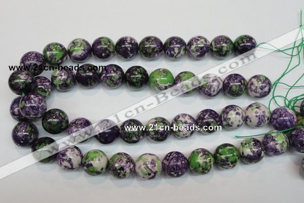 CRF08 15.5 inches 18mm round dyed rain flower stone beads wholesale