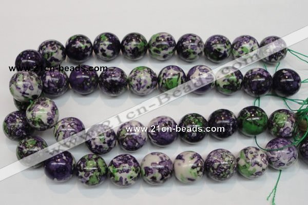 CRF09 15.5 inches 20mm round dyed rain flower stone beads wholesale