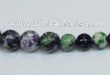 CRF10 15.5 inches multi sizes round dyed rain flower stone beads