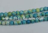 CRF100 15.5 inches 4mm round dyed rain flower stone beads wholesale