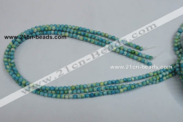 CRF100 15.5 inches 4mm round dyed rain flower stone beads wholesale