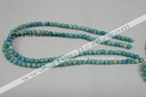 CRF101 15.5 inches 6mm round dyed rain flower stone beads wholesale