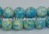 CRF104 15.5 inches 12mm round dyed rain flower stone beads wholesale