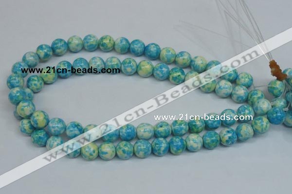 CRF104 15.5 inches 12mm round dyed rain flower stone beads wholesale