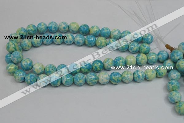 CRF105 15.5 inches 14mm round dyed rain flower stone beads wholesale