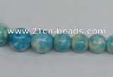 CRF111 15.5 inches 6mm - 14mm round dyed rain flower stone beads