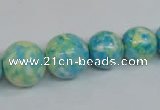 CRF112 15.5 inches 10mm - 20mm round dyed rain flower stone beads