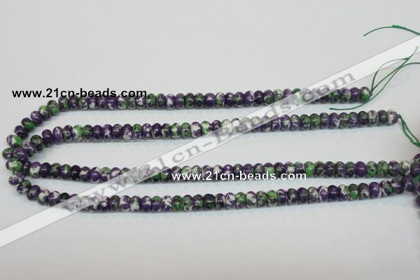 CRF12 15.5 inches 4*6mm rondelle dyed rain flower stone beads wholesale