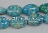 CRF126 15.5 inches 13*18mm oval dyed rain flower stone beads