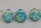 CRF148 Top-drilled 13*18mm flat teardrop dyed rain flower stone beads