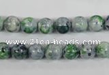 CRF151 15.5 inches 6mm round dyed rain flower stone beads wholesale