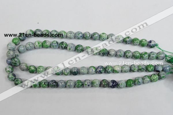 CRF152 15.5 inches 8mm round dyed rain flower stone beads wholesale