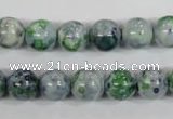 CRF153 15.5 inches 10mm round dyed rain flower stone beads wholesale