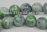 CRF154 15.5 inches 12mm round dyed rain flower stone beads wholesale