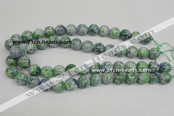 CRF154 15.5 inches 12mm round dyed rain flower stone beads wholesale