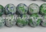 CRF155 15.5 inches 14mm round dyed rain flower stone beads wholesale