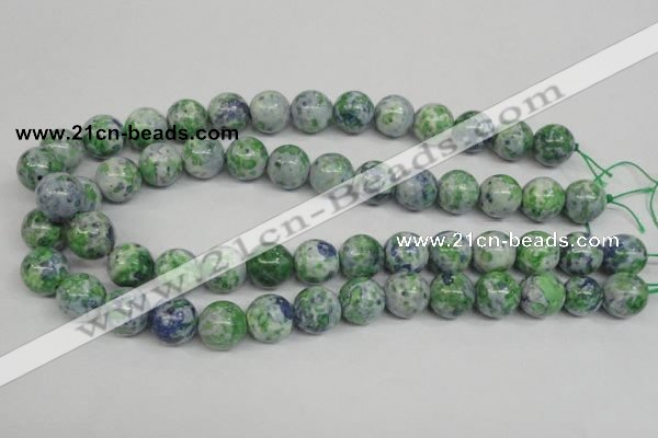 CRF155 15.5 inches 14mm round dyed rain flower stone beads wholesale