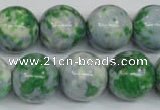 CRF156 15.5 inches 16mm round dyed rain flower stone beads wholesale