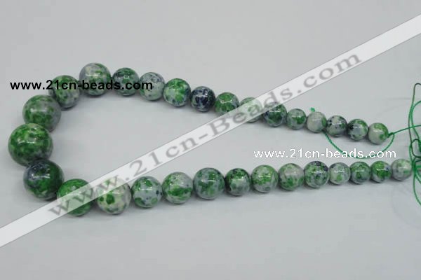 CRF162 15.5 inches 10mm - 20mm round dyed rain flower stone beads