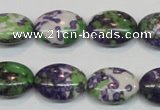 CRF18 15.5 inches 13*18mm oval dyed rain flower stone beads wholesale