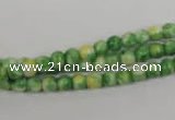 CRF180 15.5 inches 4mm round dyed rain flower stone beads wholesale