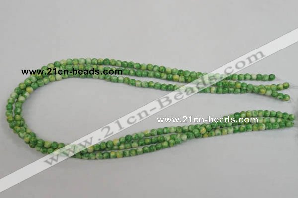 CRF180 15.5 inches 4mm round dyed rain flower stone beads wholesale