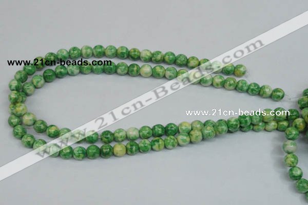 CRF182 15.5 inches 8mm round dyed rain flower stone beads wholesale