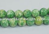 CRF183 15.5 inches 10mm round dyed rain flower stone beads wholesale