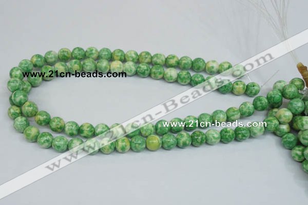 CRF183 15.5 inches 10mm round dyed rain flower stone beads wholesale