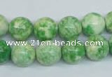 CRF184 15.5 inches 12mm round dyed rain flower stone beads wholesale