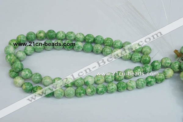 CRF184 15.5 inches 12mm round dyed rain flower stone beads wholesale