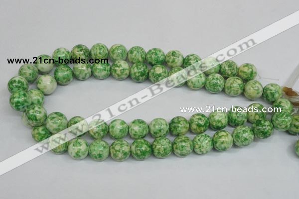 CRF185 15.5 inches 14mm round dyed rain flower stone beads wholesale