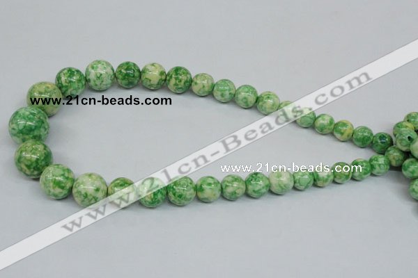 CRF192 15.5 inches 10mm - 20mm round dyed rain flower stone beads