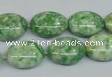 CRF206 15.5 inches 13*18mm oval dyed rain flower stone beads