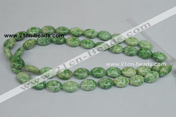 CRF206 15.5 inches 13*18mm oval dyed rain flower stone beads