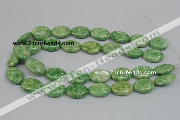 CRF208 15.5 inches 18*25mm oval dyed rain flower stone beads