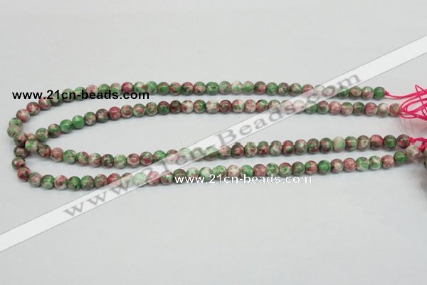 CRF21 15.5 inches 4mm round dyed rain flower stone beads wholesale