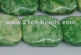 CRF225 15.5 inches 20*26mm rectangle dyed rain flower stone beads