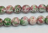 CRF24 15.5 inches 10mm round dyed rain flower stone beads wholesale