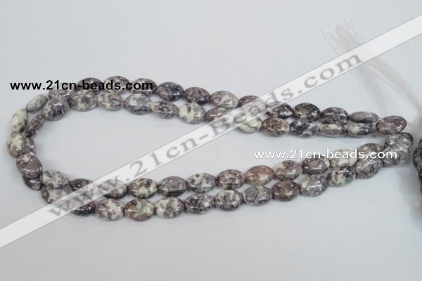 CRF243 15.5 inches 10*14mm oval dyed rain flower stone beads