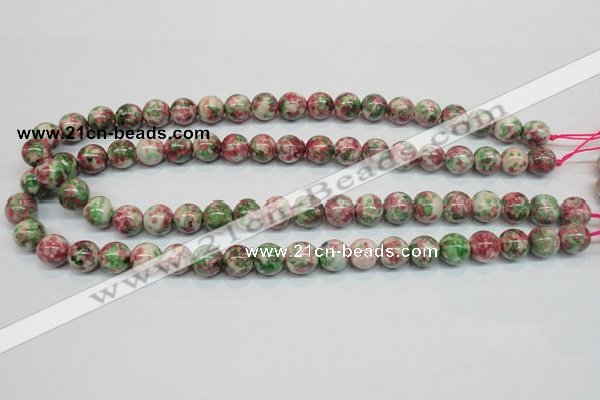 CRF25 15.5 inches 12mm round dyed rain flower stone beads wholesale