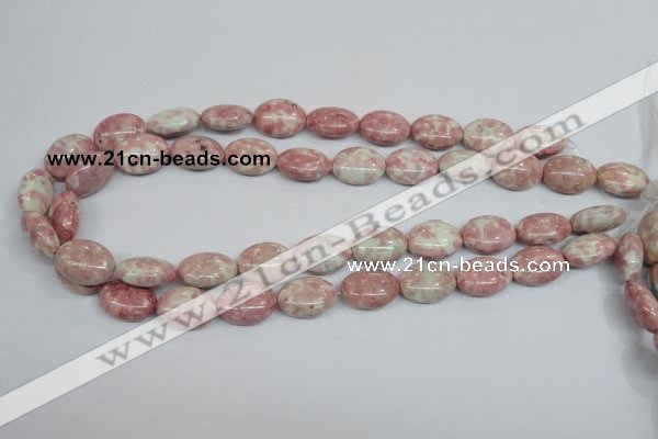 CRF265 15.5 inches 13*18mm oval dyed rain flower stone beads