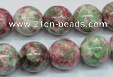 CRF27 15.5 inches 16mm round dyed rain flower stone beads wholesale